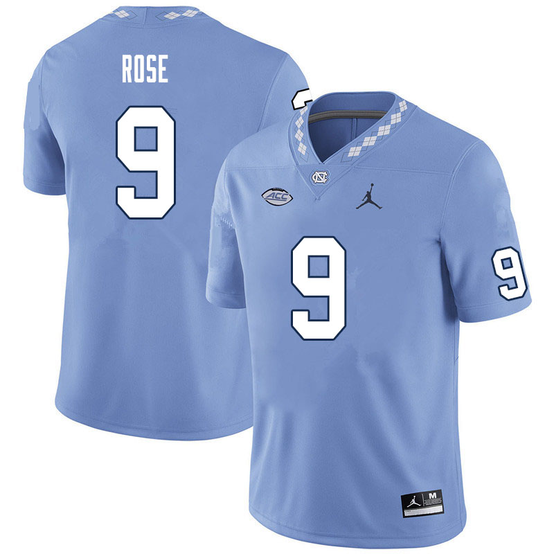 Men #9 Ray Rose North Carolina Tar Heels College Football Jerseys Sale-Carolina Blue